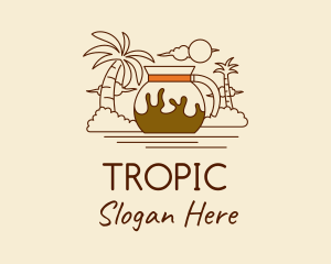 Tropical Coffee Pot  logo design