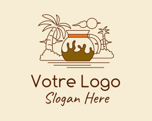 Latte - Tropical Coffee Pot logo design