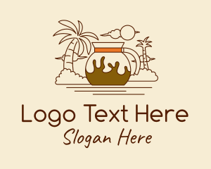 Coffee Shop - Tropical Coffee Pot logo design
