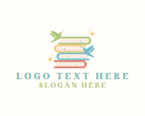 Hummingbird - Library Book Literature logo design