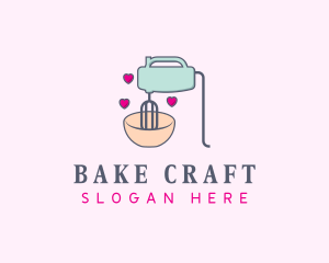 Baking Hand Mixer Heart logo design