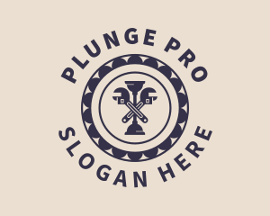 Plunger - Plumber Wrench Plunger logo design