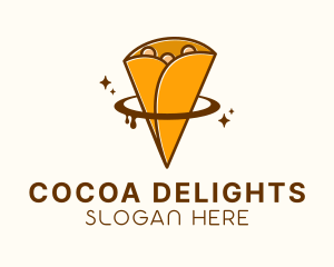 Chocolate Crepe Dessert  logo design