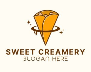 Chocolate Crepe Dessert  logo design