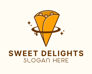 Crepe - Chocolate Crepe Dessert logo design