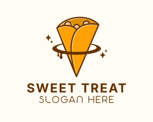 Chocolate Crepe Dessert  logo design