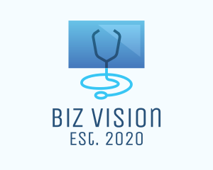 Blue Medical Monitor logo design