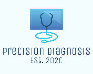 Diagnosis - Blue Medical Monitor logo design
