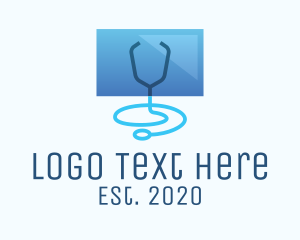 Tv - Blue Medical Monitor logo design