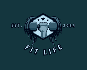 Gym Dumbell Fitness logo design