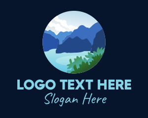 Tourist Attraction - Island Rock Formation logo design