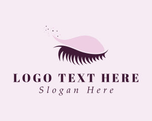 Beauty Vlogger - Purple Eyelash Grooming logo design