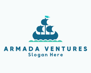 Armada - Sea Sailing Carrack logo design