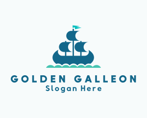 Galleon - Sea Sailing Carrack logo design