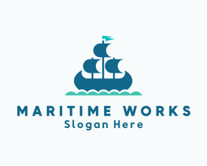 Shipyard - Sea Sailing Carrack logo design