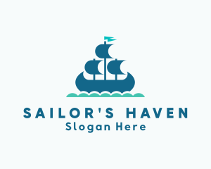 Sea Sailing Carrack logo design