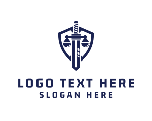 Law - Justice Sword Shield logo design