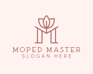 Floral Lotus Letter M logo design