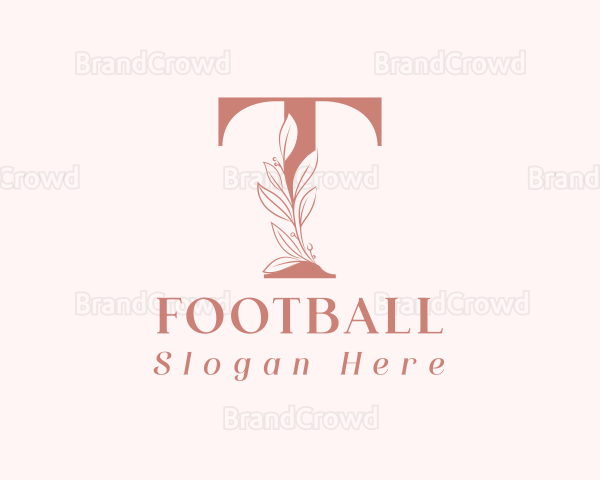 Elegant Leaves Letter T Logo