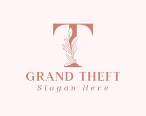 Shop - Elegant Leaves Letter T logo design