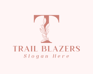 Elegant Leaves Letter T logo design