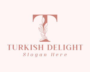 Elegant Leaves Letter T logo design