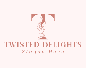 Elegant Leaves Letter T logo design