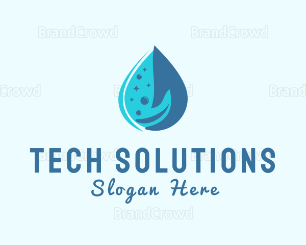 Water Droplet Hand Logo