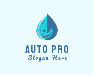 Water Droplet Hand Logo