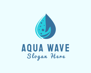 Water Droplet Hand logo design