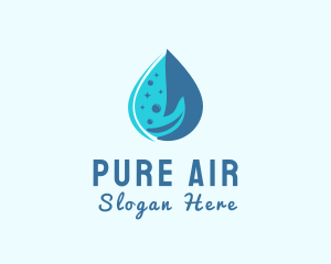 Water Droplet Hand logo design