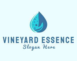 Water Droplet Hand logo design