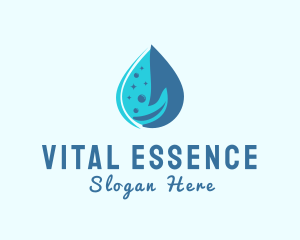 Water Droplet Hand logo design