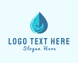 Water Droplet Hand Logo