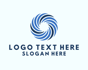 Rotate - Blue Wind Turbine logo design