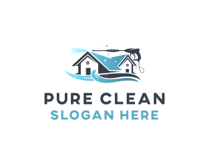 Pressure Washer Clean Sparkle logo design