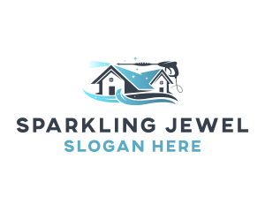 Pressure Washer Clean Sparkle logo design