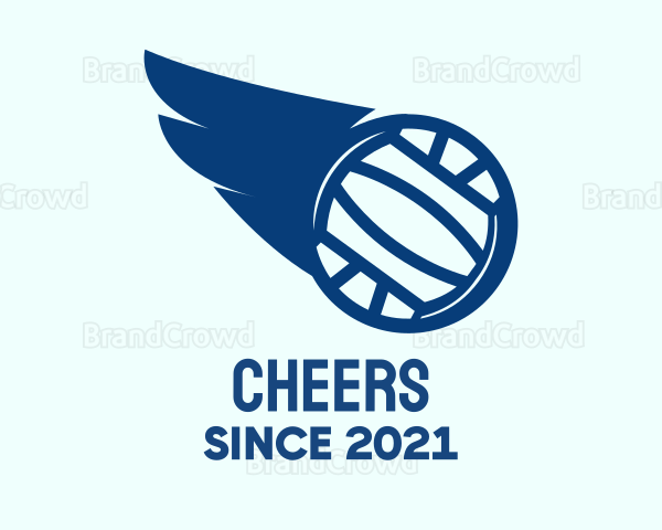 Blue Water Polo Ball Wing Logo