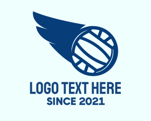 Volleyball - Blue Water Polo Ball Wing logo design