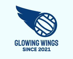 Blue Water Polo Ball Wing logo design