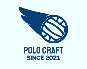 Blue Water Polo Ball Wing logo design