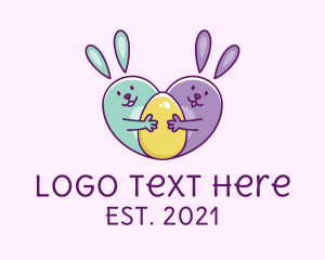 Easter - Cute Easter Bunnies logo design