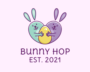 Cute Easter Bunnies  logo design