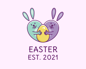 Cute Easter Bunnies  logo design