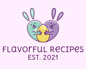 Daycare - Cute Easter Bunnies logo design