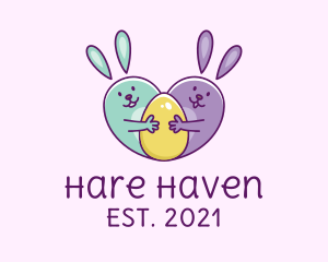 Cute Easter Bunnies  logo design