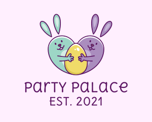 Cute Easter Bunnies  logo design