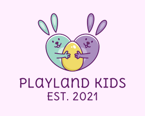 Cute Easter Bunnies  logo design