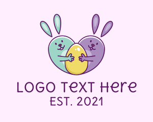 Kids Party - Cute Easter Bunnies logo design