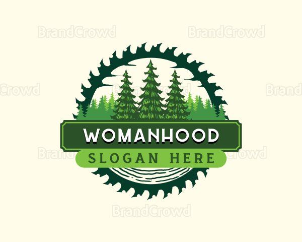 Forest Pine Tree Woodwork Logo